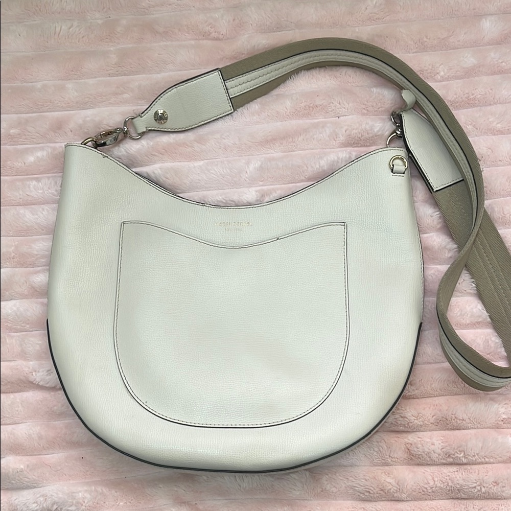 Henri Bendel Cream Crossbody Hobo Shoulder Bag